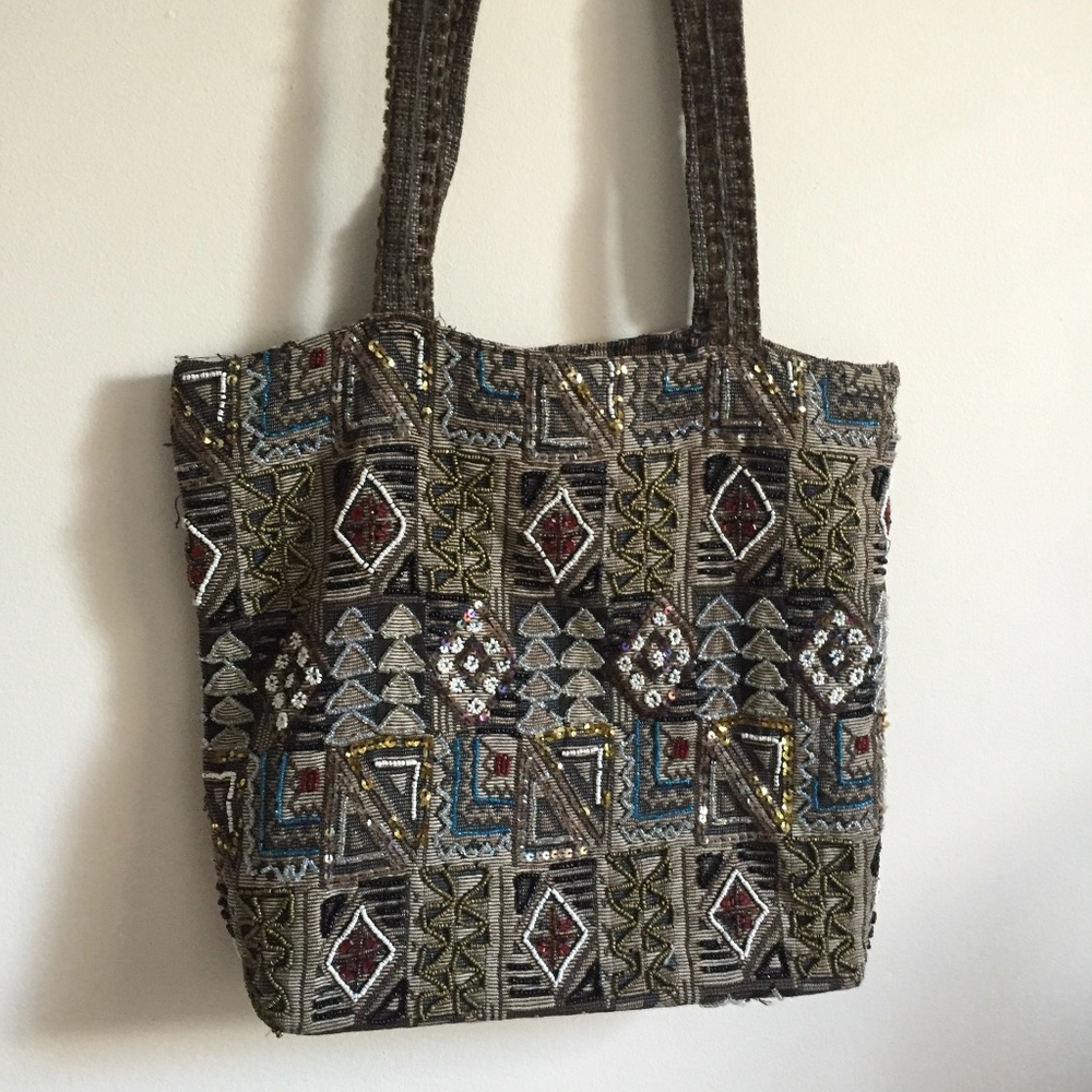 Vintage Boho Sequin Crossbody Bag